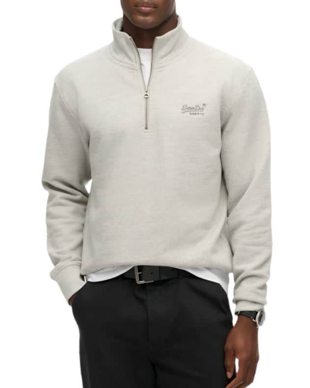 Superdry Mens Essential Logo Henley Varsity Grey Grindle Northern