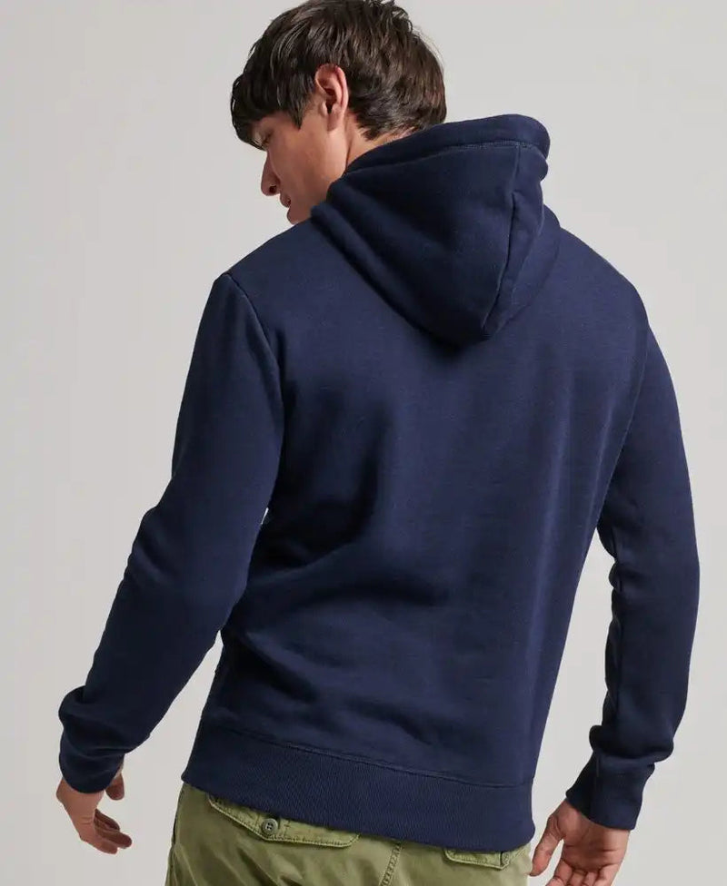 Superdry Vintage Logo Embroidered Hoodie Rich Navy Marl - 