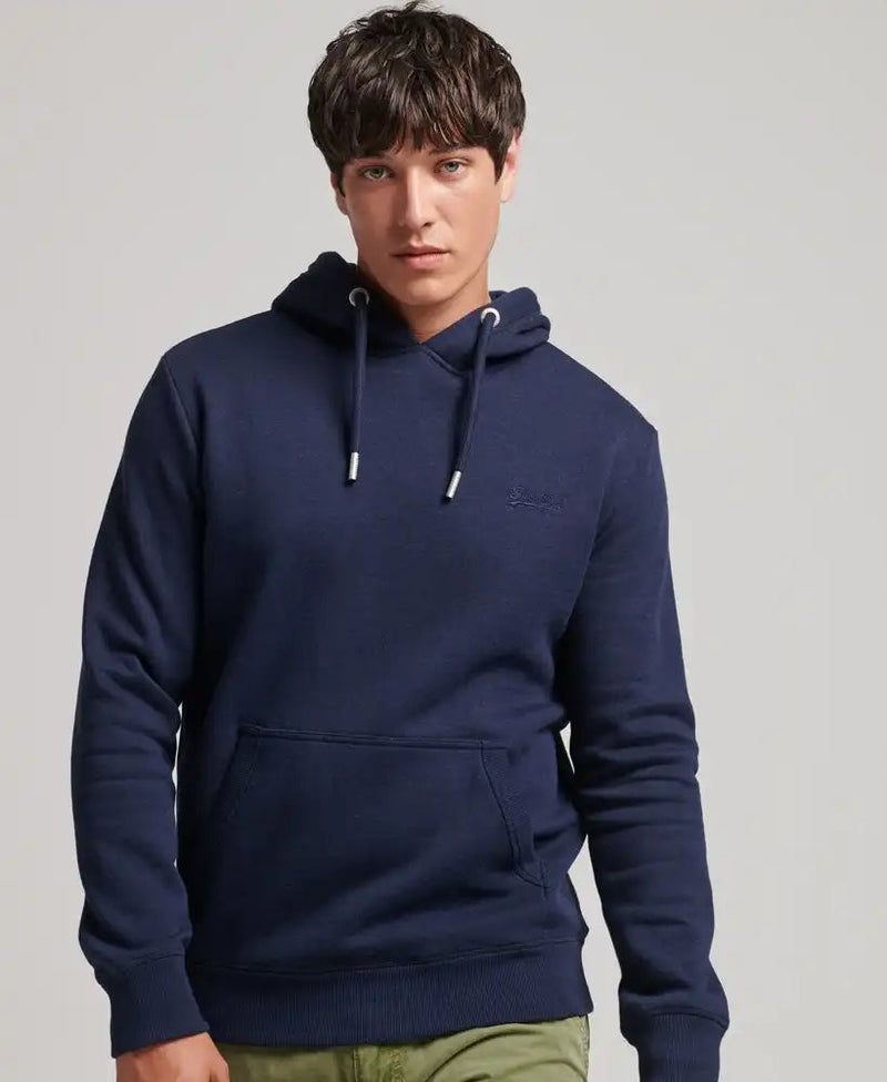 Superdry Vintage Logo Embroidered Hoodie Rich Navy Marl - 