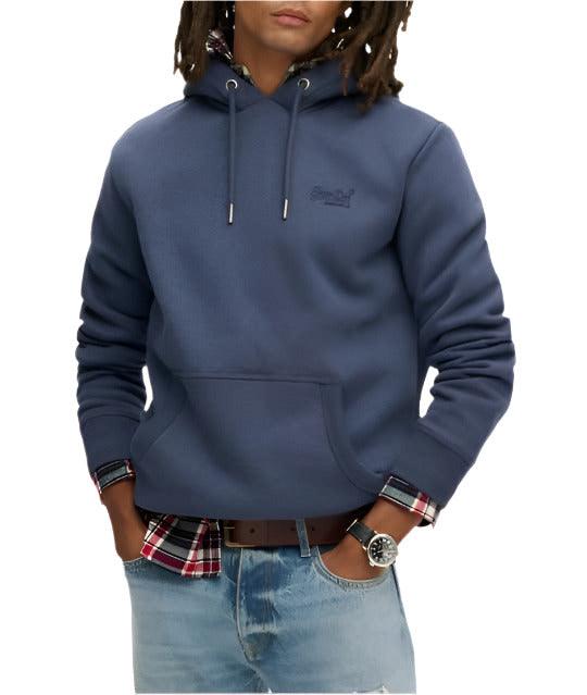 Superdry Mens Essential Logo Hoodie Heritage Navy Marl Northern