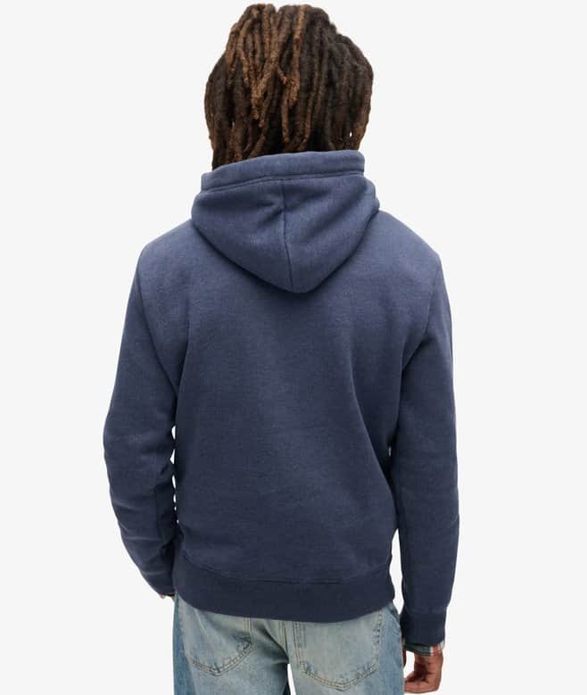 Superdry Mens Essential Logo Hoodie Heritage Navy Marl Northern