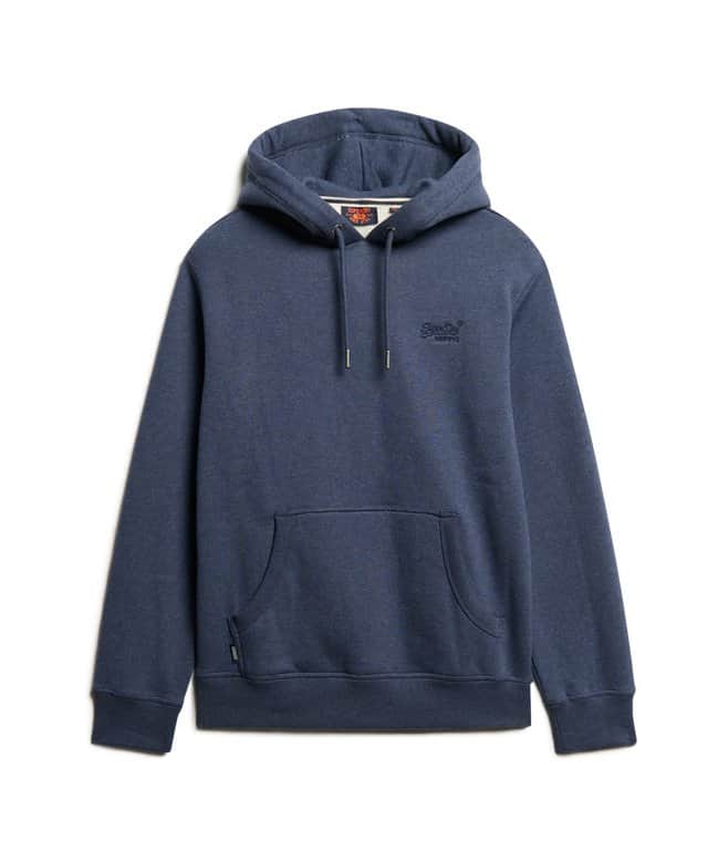Superdry Mens Essential Logo Hoodie Heritage Navy Marl Northern