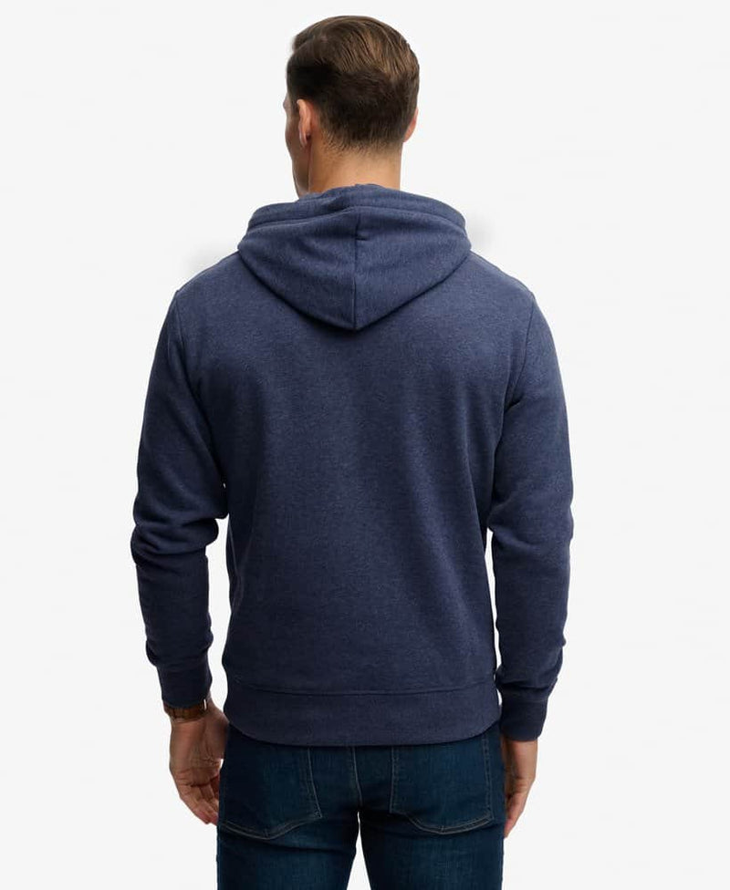 Superdry Mens Essential Logo Hoodie Heritage Navy Marl Northern