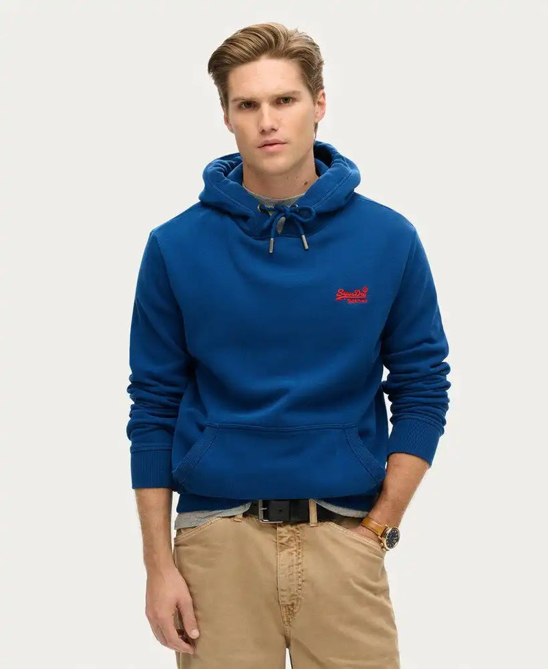 Superdry Mens Essential Logo Hoodie Pilot Mid Blue Northern Ireland