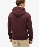 Superdry Mens Essential Logo Hoodie Rich Deep Burgundy Northern