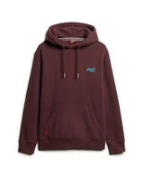 Superdry Mens Essential Logo Hoodie Rich Deep Burgundy Northern