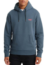 Superdry Mens Essential Logo Hoodie Stormy Weather Blue Northern