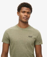 Superdry Mens Essential Logo T-Shirt Ash Olive Marl Northern Ireland