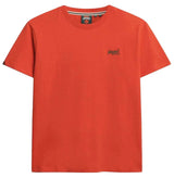 Superdry Mens Essential Logo T-Shirt Bright Orange Marl/Green