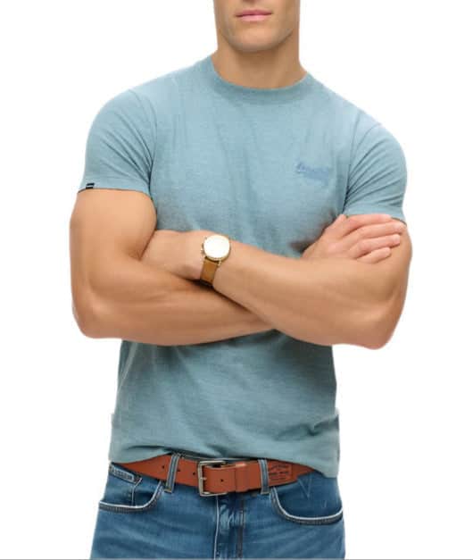 Superdry Mens Essential Logo T-Shirt Desert Sky Northern Ireland