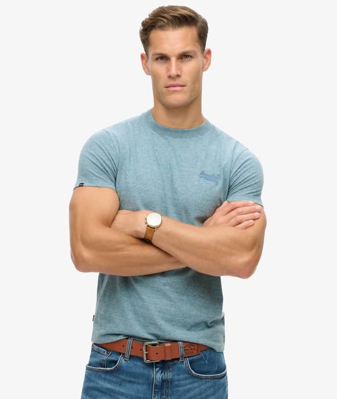 Superdry Mens Essential Logo T-Shirt Desert Sky Northern Ireland