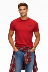 Superdry Mens Essential Logo T-Shirt Expedition Red Northern Ireland
