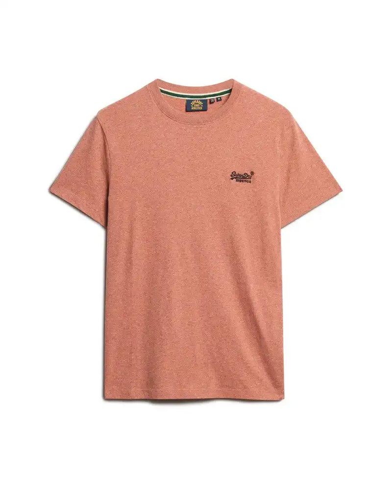 Superdry Mens Essential Logo T-Shirt Fired Orange Grit Northern