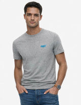 Superdry Mens Essential Logo T-Shirt Grey/Blue Northern Ireland