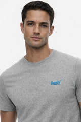 Superdry Mens Essential Logo T-Shirt Grey/Blue Northern Ireland