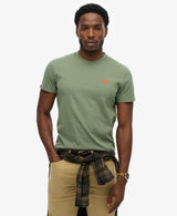 Superdry Mens Essential Logo T-Shirt Laurel Khaki/Red Northern
