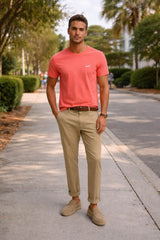 Superdry Mens Essential Logo T-Shirt Sunburst Coral Northern Ireland