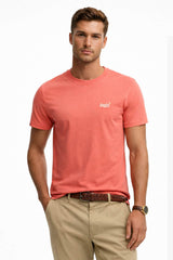 Superdry Mens Essential Logo T-Shirt Sunburst Coral Northern Ireland