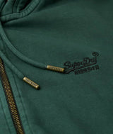 Superdry Mens Essential Logo Washed Zip Hoodie Forest Green Northern