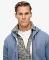 Superdry Mens Essential Logo Zip Hoodie Jeans Blue Northern Ireland