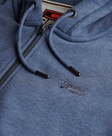 Superdry Mens Essential Logo Zip Hoodie Jeans Blue Northern Ireland
