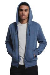 Superdry Mens Essential Logo Zip Hoodie Jeans Blue Northern Ireland