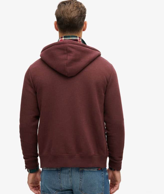 Superdry Mens Essential Logo Zip Hoodie Tawny Port Northern Ireland