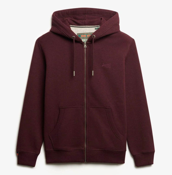 Superdry Mens Essential Logo Zip Hoodie Tawny Port Northern Ireland