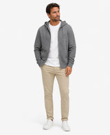 Superdry Mens Essential SDCO Logo Zip Hoodie Dark Grey Marl Northern