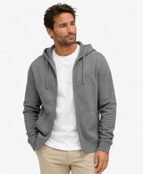 Superdry Mens Essential SDCO Logo Zip Hoodie Dark Grey Marl Northern