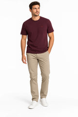 Superdry Men’s Essential Serif Logo Embroidered T-Shirt Tawny Port