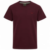 Superdry Men’s Essential Serif Logo Embroidered T-Shirt Tawny Port