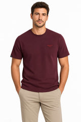 Superdry Men’s Essential Serif Logo Embroidered T-Shirt Tawny Port