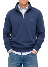 Superdry Mens Essential Serif Logo Half Zip Sweatshirt Navy Northern