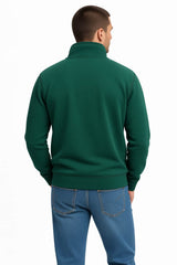 Superdry Mens Essential Serif Logo Half Zip Sweatshirt Varsity Green
