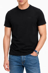 Superdry Mens Essential Stacked Logo Embroidered T-shirt Black