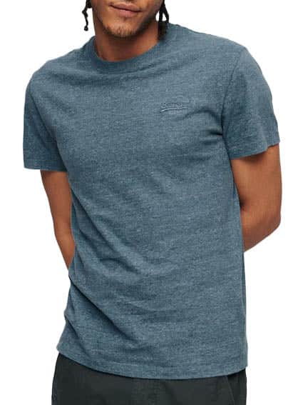Superdry Men’s Essential Vintage Logo Embroidered T-Shirt Alaskan Blue