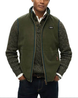 Superdry Mens Estate Fleece Gilet Olive Green Northern Ireland Belfast