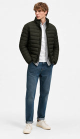 Superdry Mens Fuji Midweight Padded Jacket Surplus Goods Olive Green