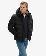Superdry Mens Hooded Sports Puffer Jacket Black Northern Ireland