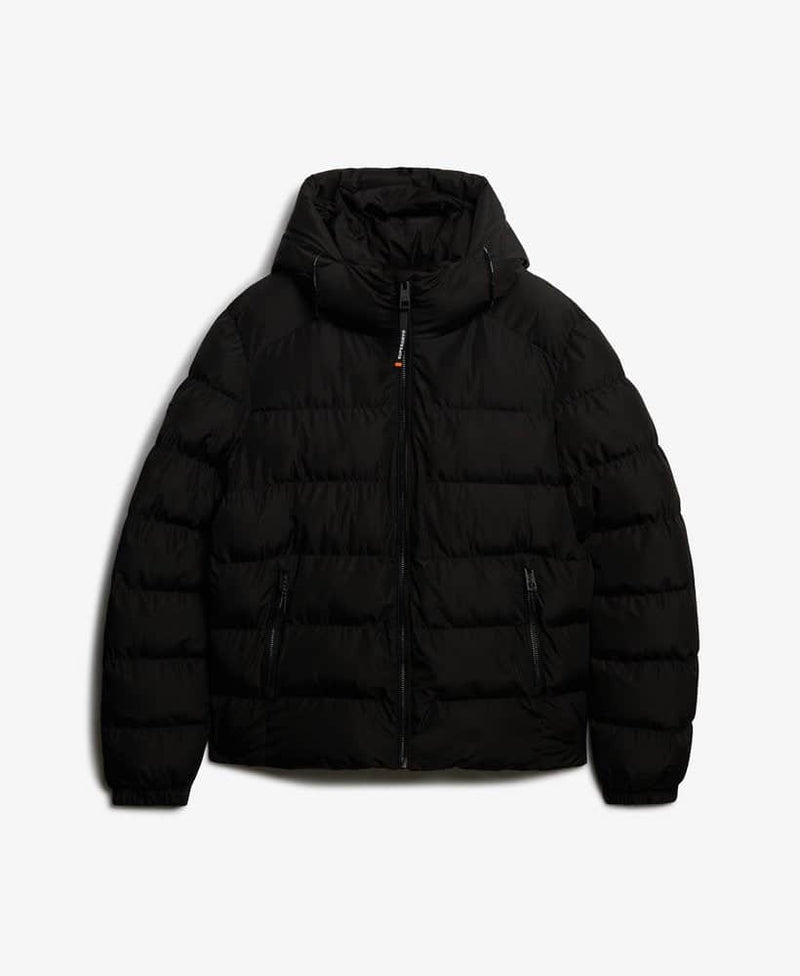 Superdry Mens Hooded Sports Puffer Jacket Black Northern Ireland