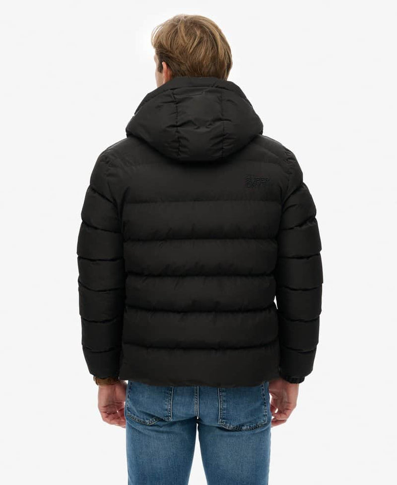Superdry Mens Hooded Sports Puffer Jacket Black Northern Ireland