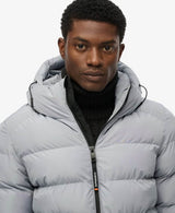 Superdry Mens Hooded Sports Puffer Jacket Washed Denim Northern