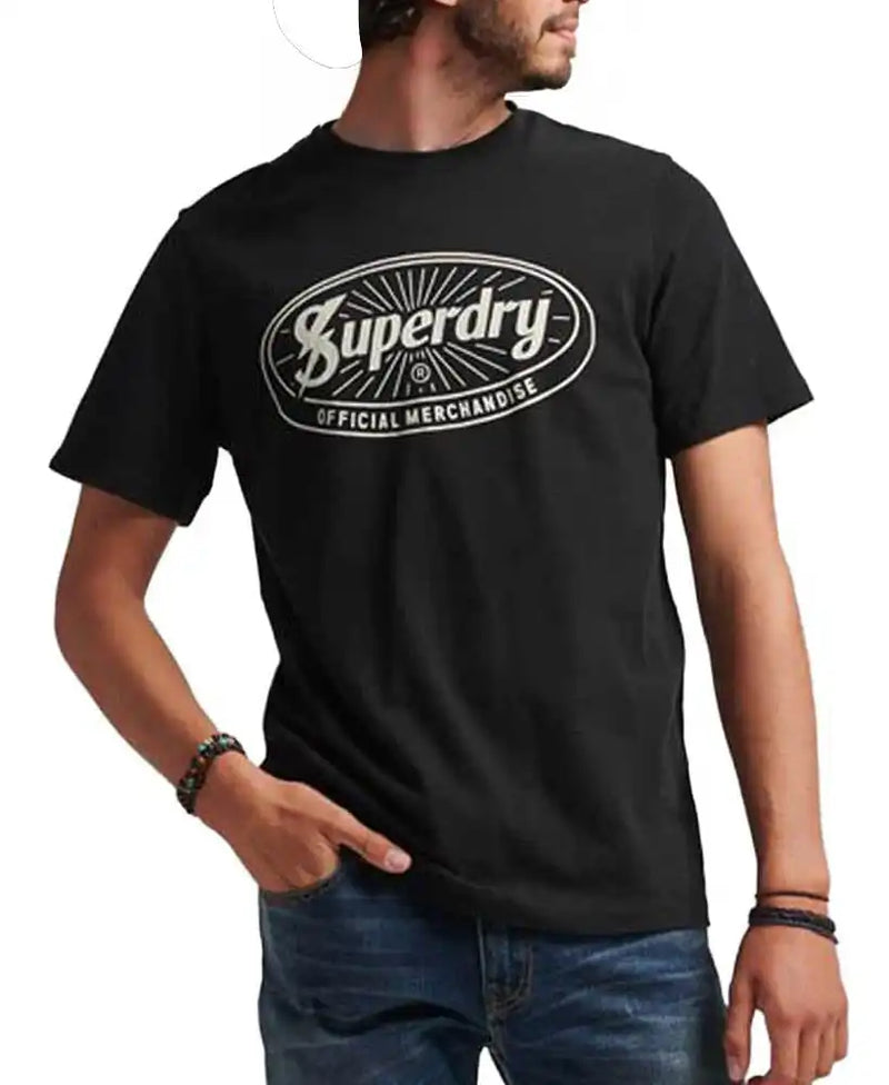 Superdry Mens Lightning Workwear Logo T-Shirt Black Ballynahinch