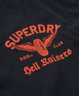 Superdry Mens Lo-Fi Biker Graphic Loose T-Shirt Eclipse Navy Northern