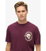 Superdry Mens Lo-Fi Biker Graphic Loose T-Shirt Fig Purple Slub