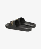 Superdry Mens Logo Pool Slides Black/Metallic Gold Northern Ireland