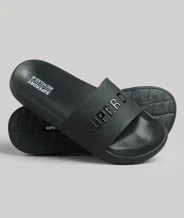 Superdry Mens Logo Pool Slides Black Northern Ireland Belfast