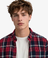 Superdry Mens Long Sleeve Cotton Lumberjack Shirt Navy/Red Northern