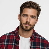 Superdry Mens Long Sleeve Cotton Lumberjack Shirt Navy/Red Northern